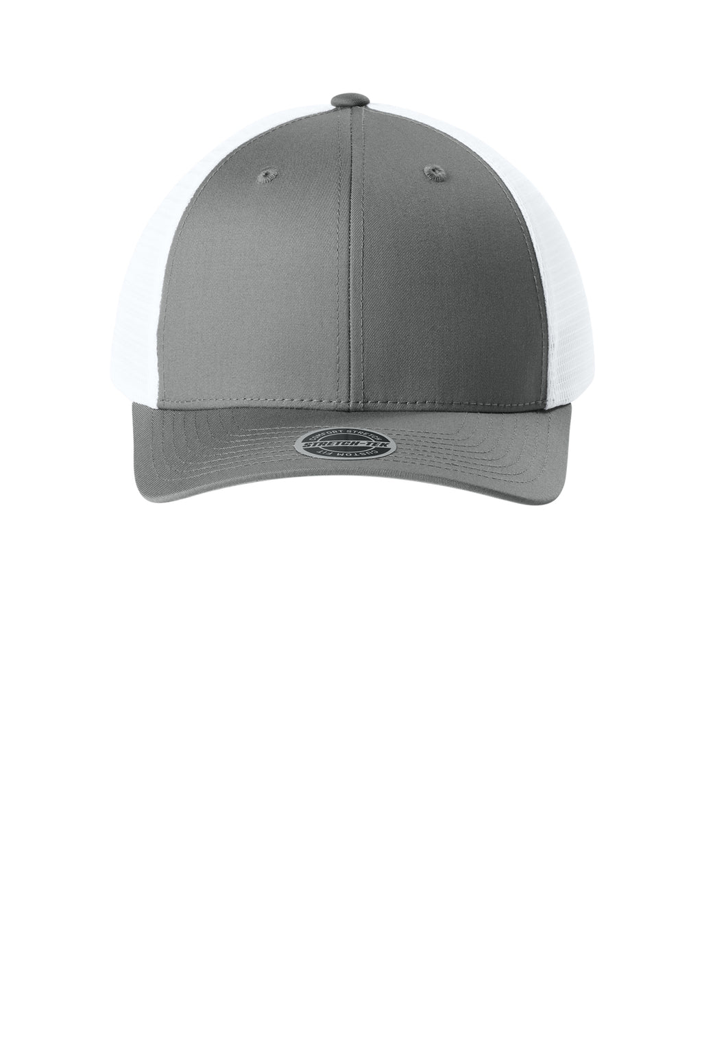 Sport-Tek Stretch-Tek Snapback Trucker — GreyCon/Wh