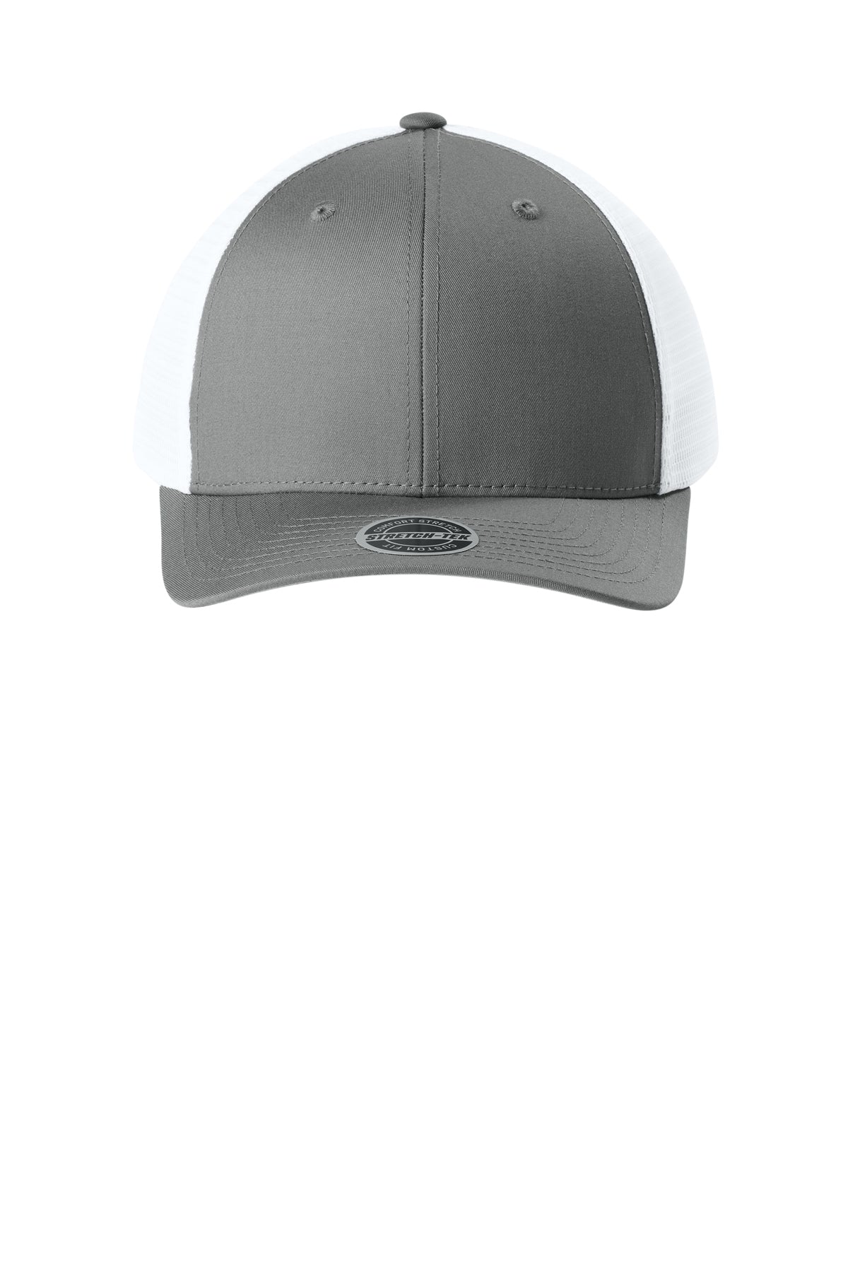 Sport-Tek Stretch-Tek Snapback Trucker — GreyCon/Wh