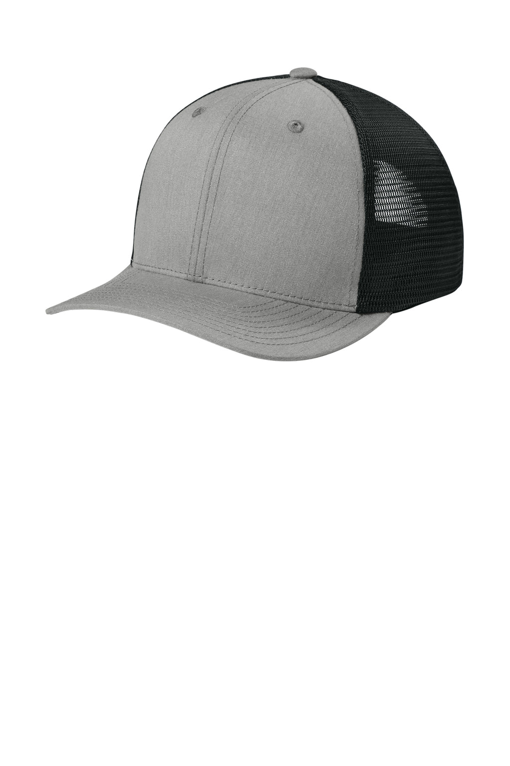 Sport-Tek Stretch-Tek Snapback Trucker — HtGrey/Blk