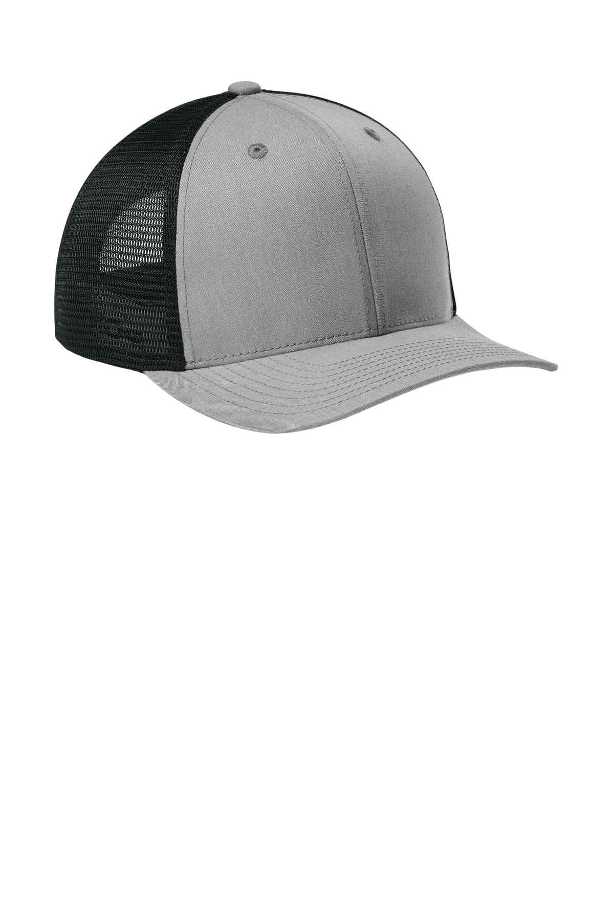 Sport-Tek Stretch-Tek Snapback Trucker — HtGrey/Blk
