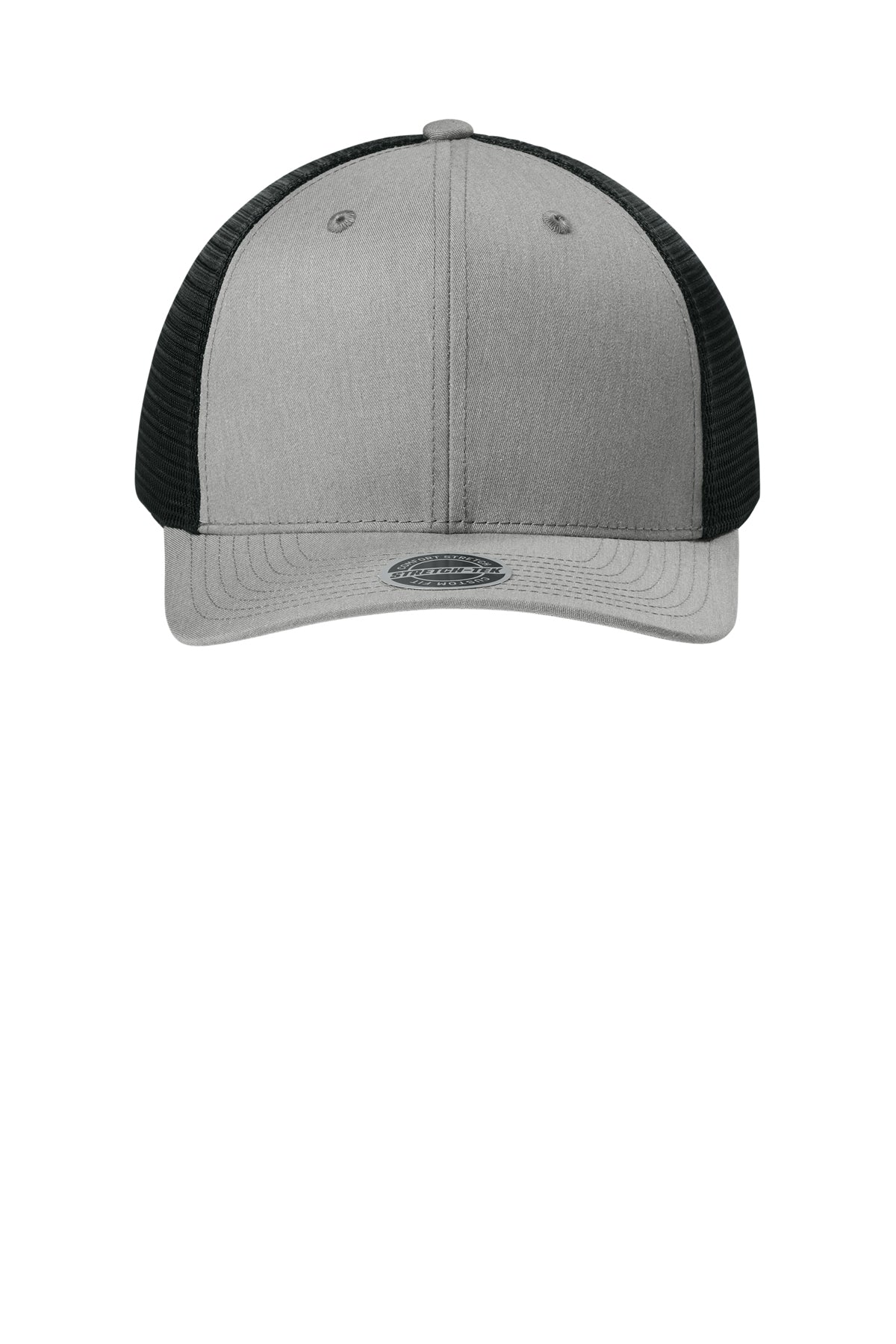 Sport-Tek Stretch-Tek Snapback Trucker — HtGrey/Blk