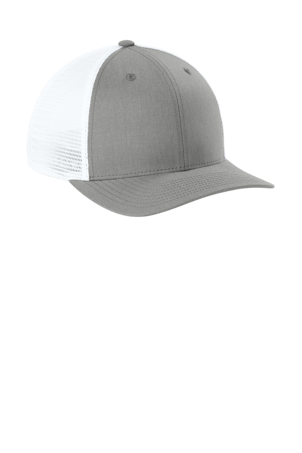 Sport-Tek Stretch-Tek Snapback Trucker — HtGy/White