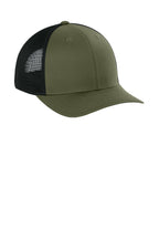 Sport-Tek Stretch-Tek Snapback Trucker — OvDrbGn/Bk