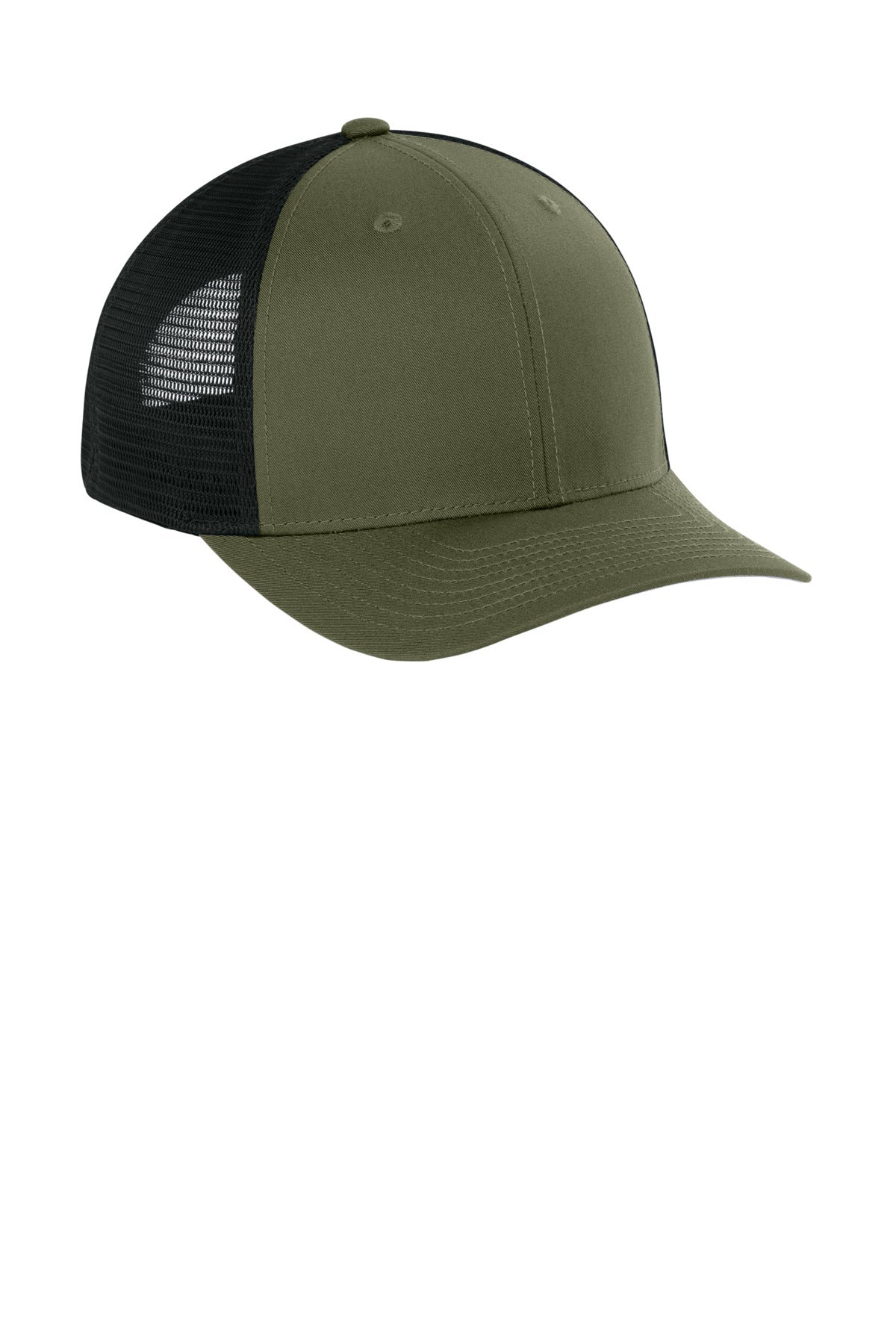 Sport-Tek Stretch-Tek Snapback Trucker — OvDrbGn/Bk