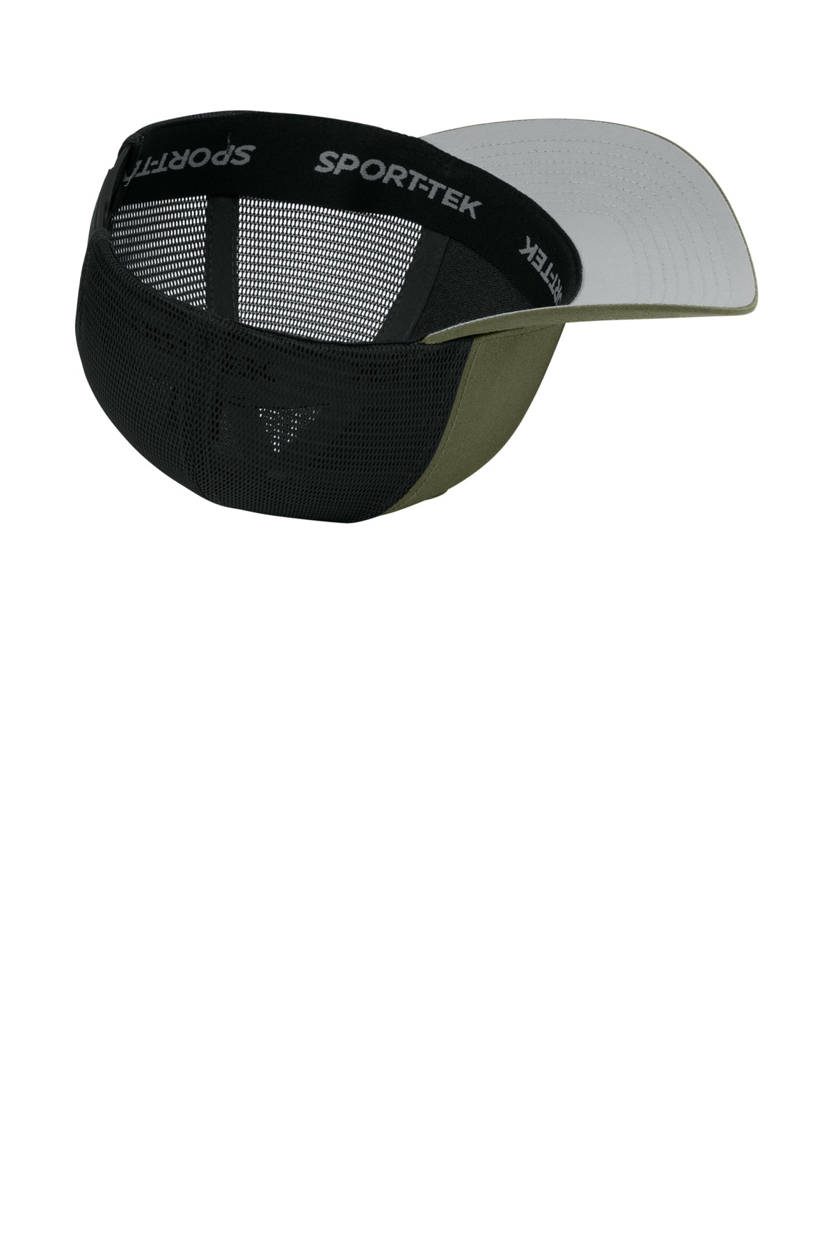 Sport-Tek Stretch-Tek Snapback Trucker — OvDrbGn/Bk