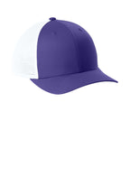 Sport-Tek Stretch-Tek Snapback Trucker — Purple/Wh