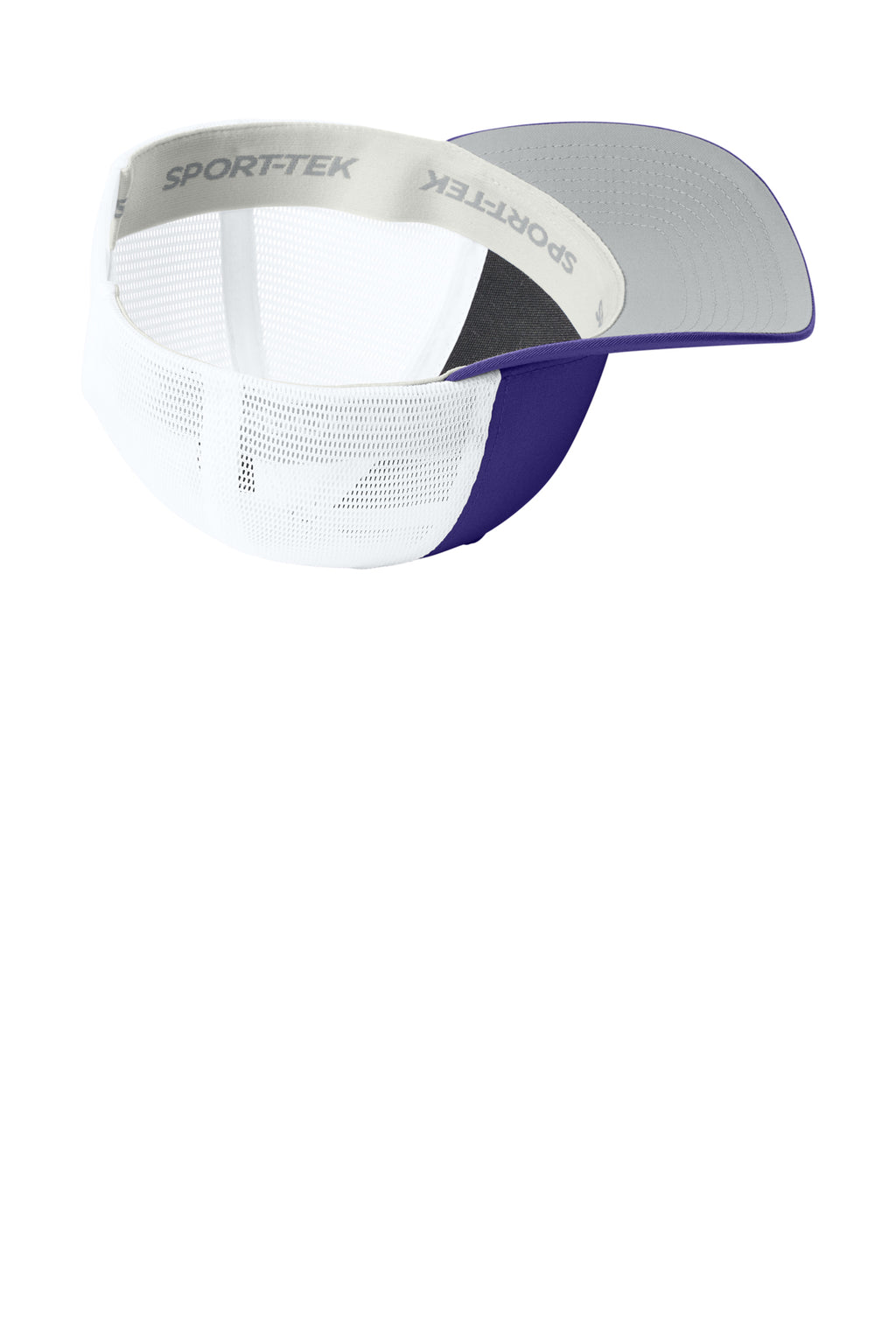 Sport-Tek Stretch-Tek Snapback Trucker — Purple/Wh