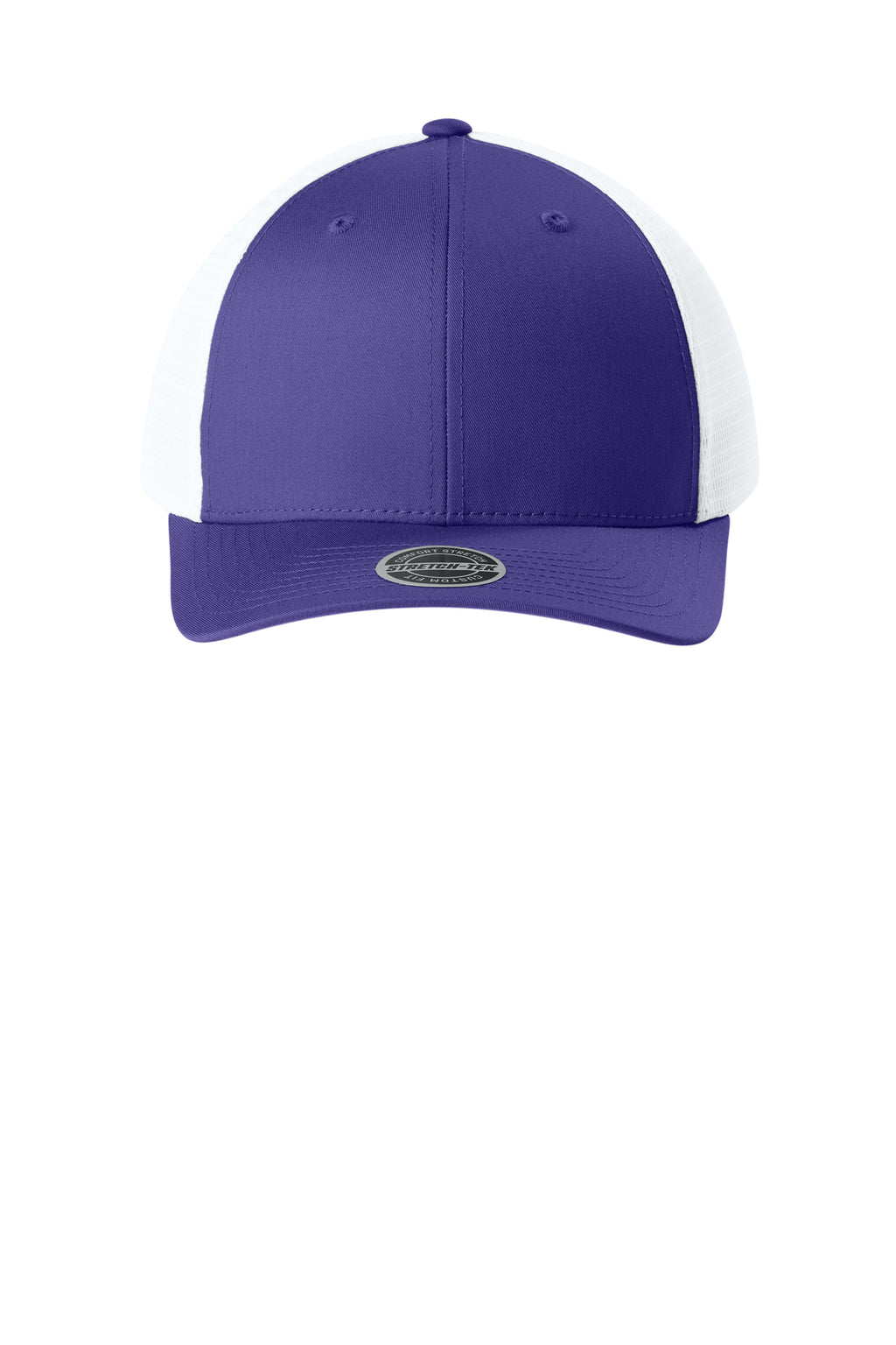 Sport-Tek Stretch-Tek Snapback Trucker — Purple/Wh