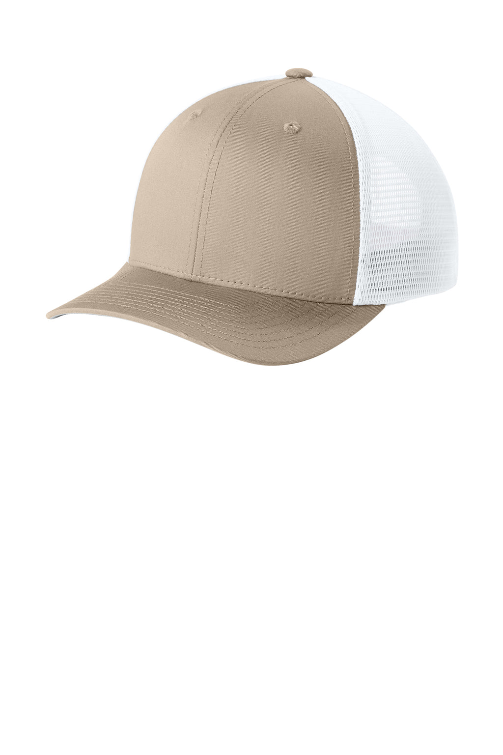 Sport-Tek Stretch-Tek Snapback Trucker — Sahara/Wht