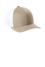 Sport-Tek Stretch-Tek Snapback Trucker — Sahara/Wht