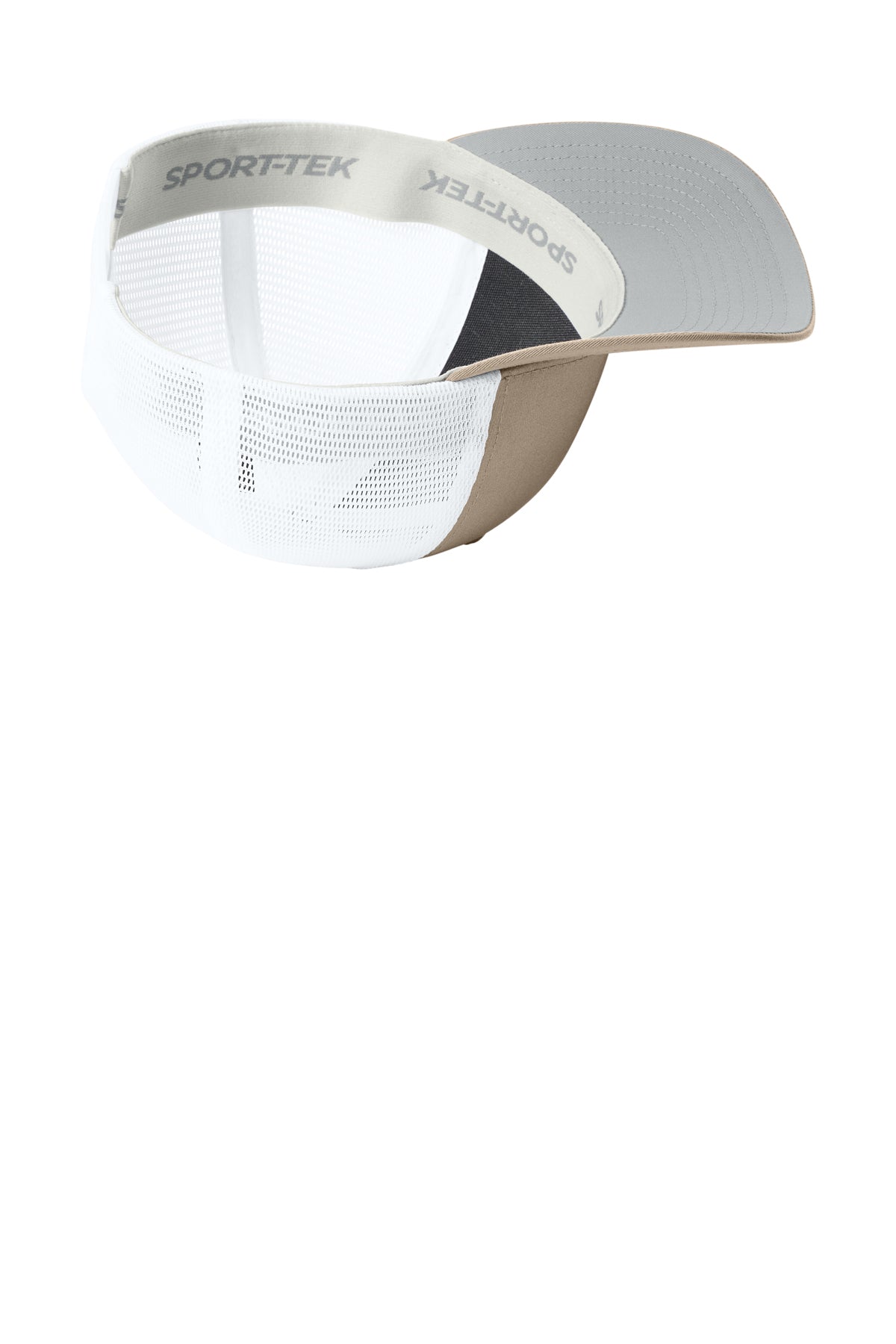 Sport-Tek Stretch-Tek Snapback Trucker — Sahara/Wht