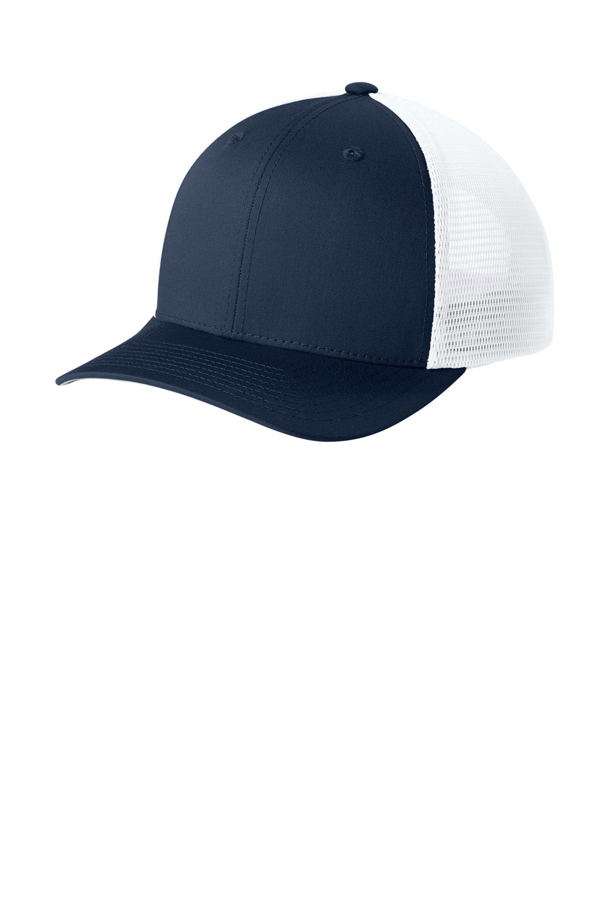 Sport-Tek Stretch-Tek Snapback Trucker — TrNv/White