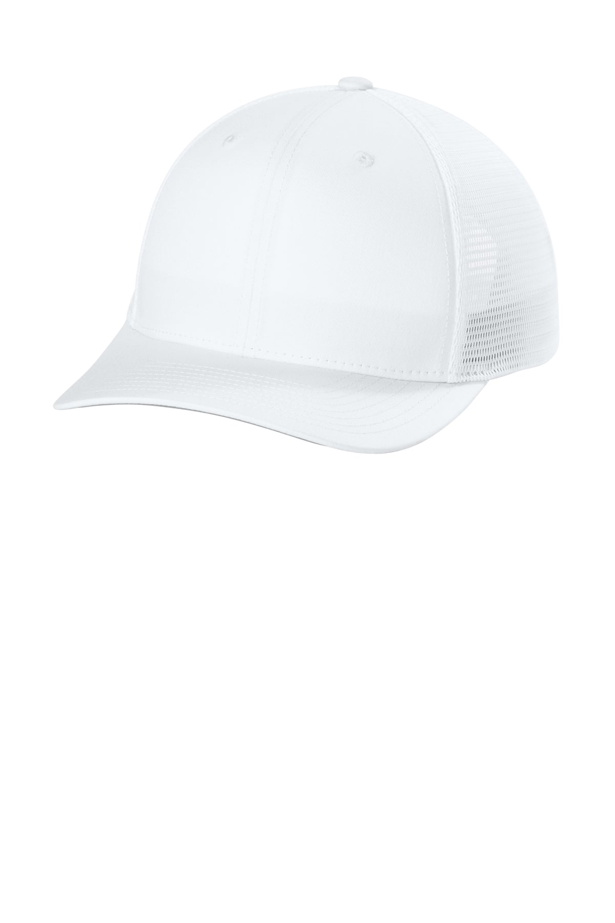 Sport-Tek Stretch-Tek Snapback Trucker — Wht/Wht