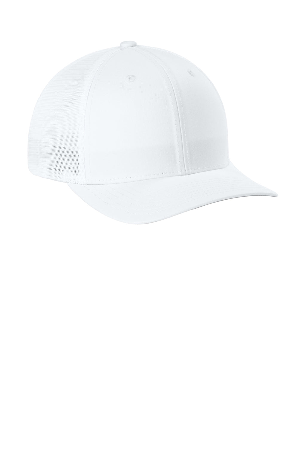 Sport-Tek Stretch-Tek Snapback Trucker — Wht/Wht