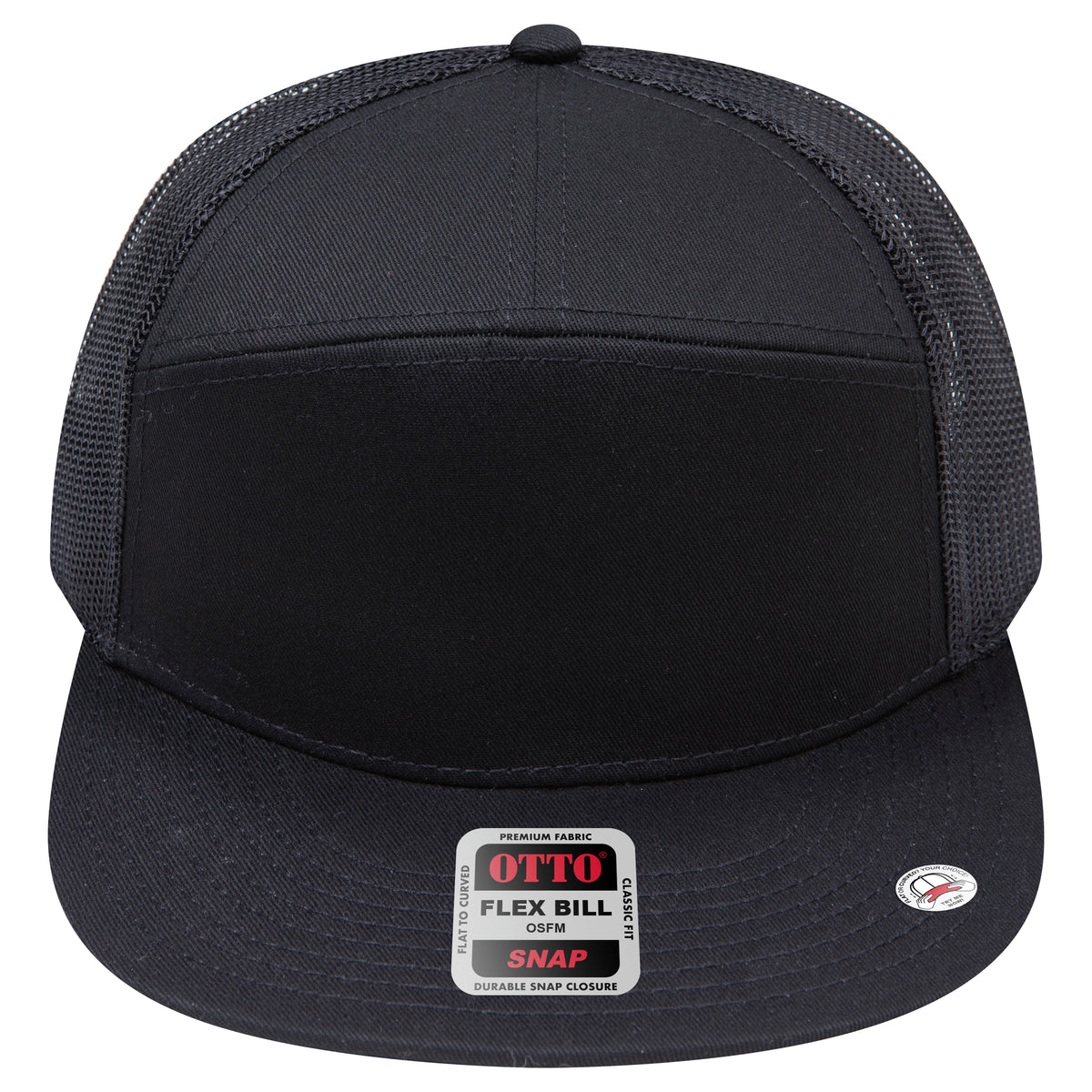 OTTO 172-1298 seven panel trucker in Black