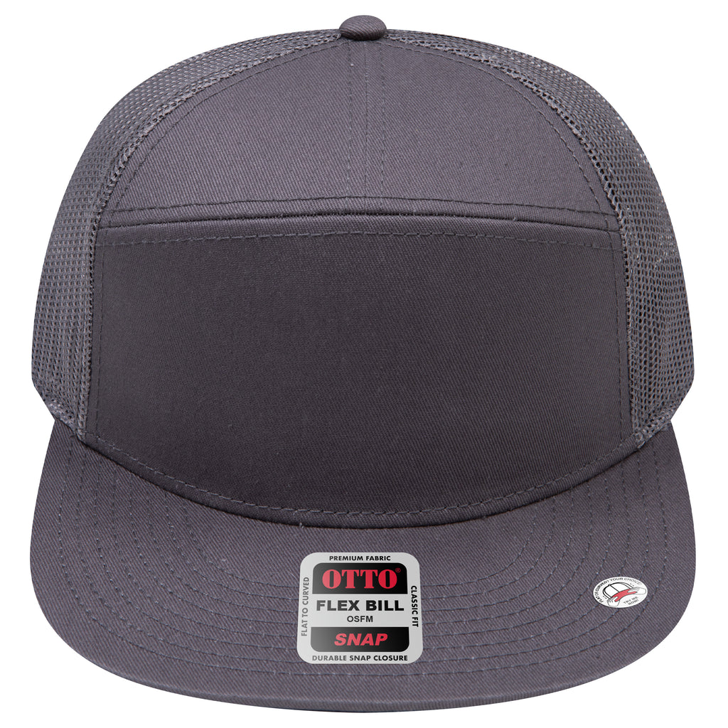 OTTO 172-1298 seven panel trucker in Charcoal Gray