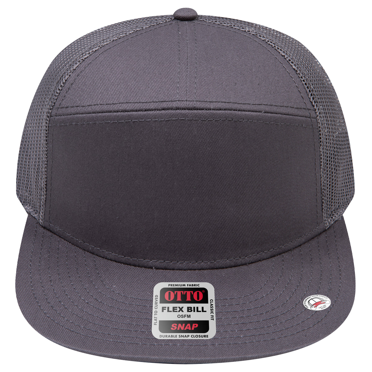 OTTO 172-1298 seven panel trucker in Charcoal Gray