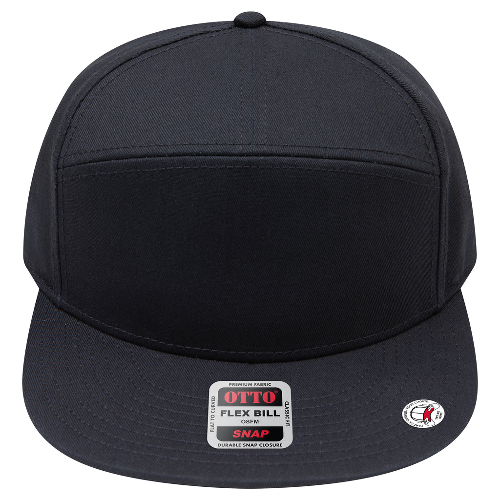 OTTO 177-1331 seven panel flat bill in Black