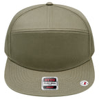 OTTO 177-1331 seven panel flat bill in Olive Green