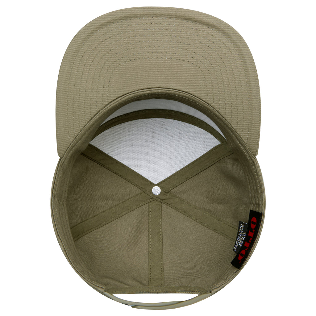 OTTO 177-1331 seven panel flat bill in Olive Green