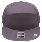 OTTO 177-1331 seven panel flat bill in Charcoal Gray