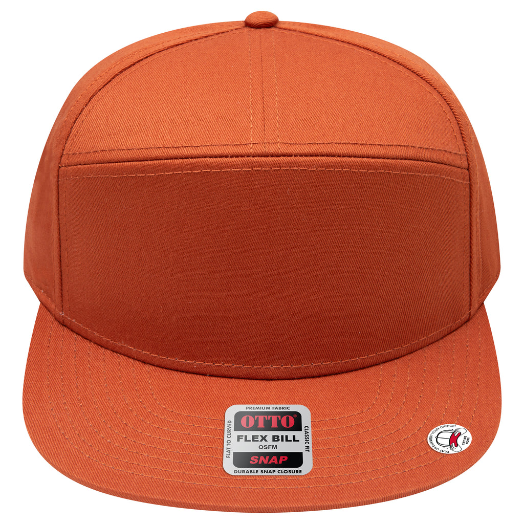 OTTO 177-1331 seven panel flat bill in Texas Orange
