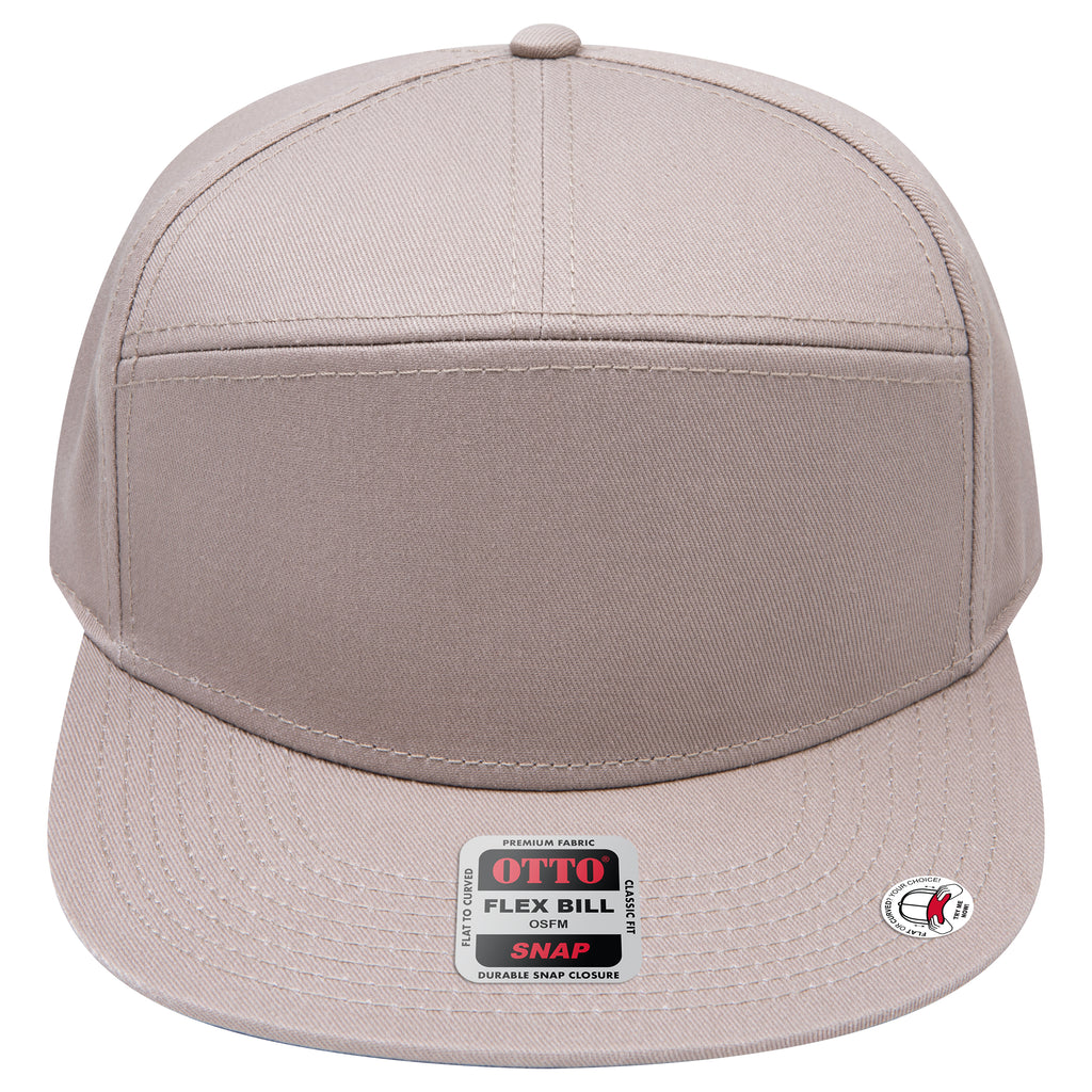 OTTO 177-1331 seven panel flat bill in Dark Khaki