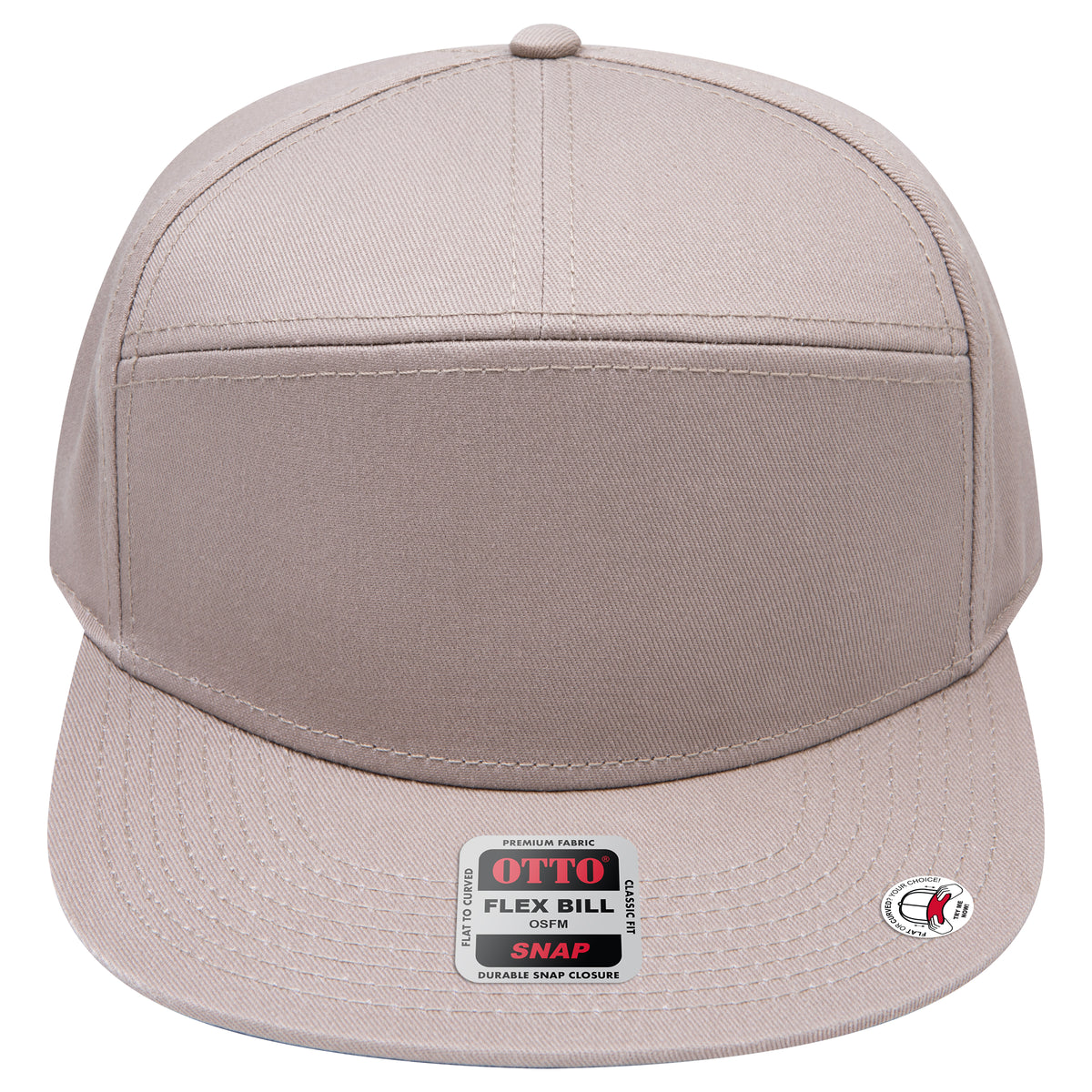 OTTO 177-1331 seven panel flat bill in Dark Khaki