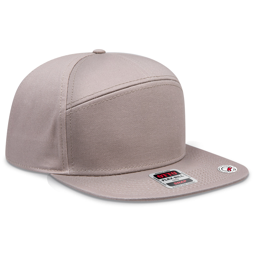 OTTO 177-1331 seven panel flat bill in Dark Khaki