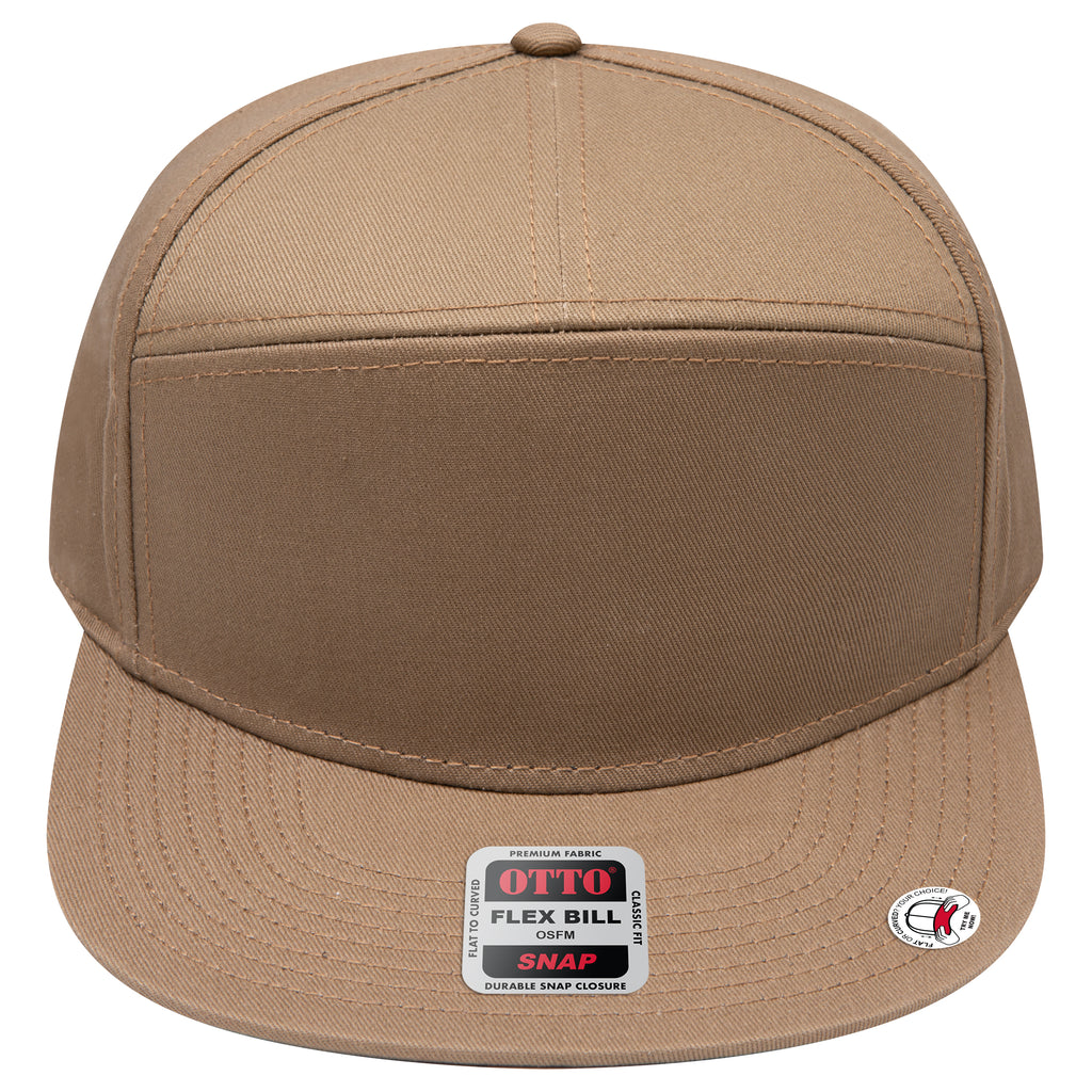 OTTO 177-1331 seven panel flat bill in Coyote Brown