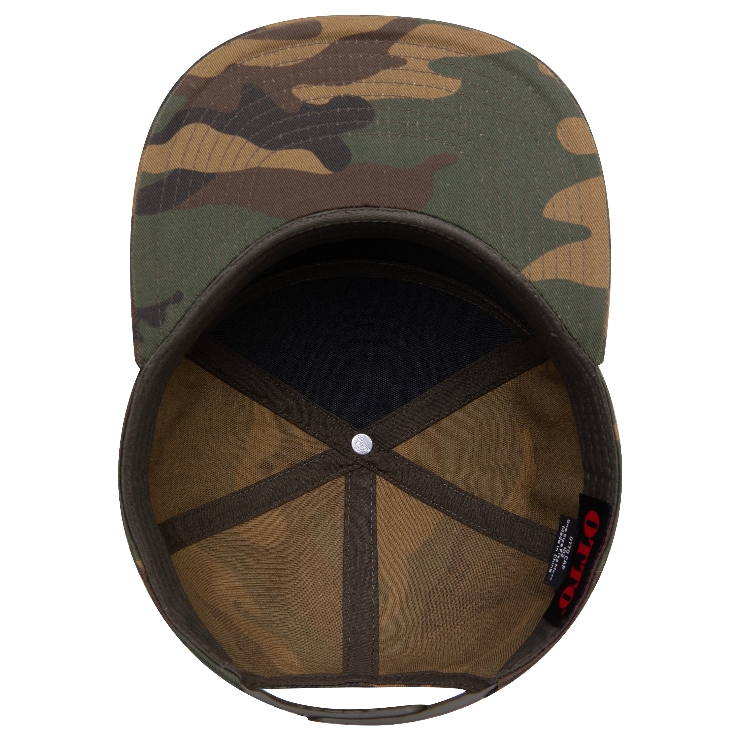 OTTO 177-1331 seven panel flat bill in Green Camo