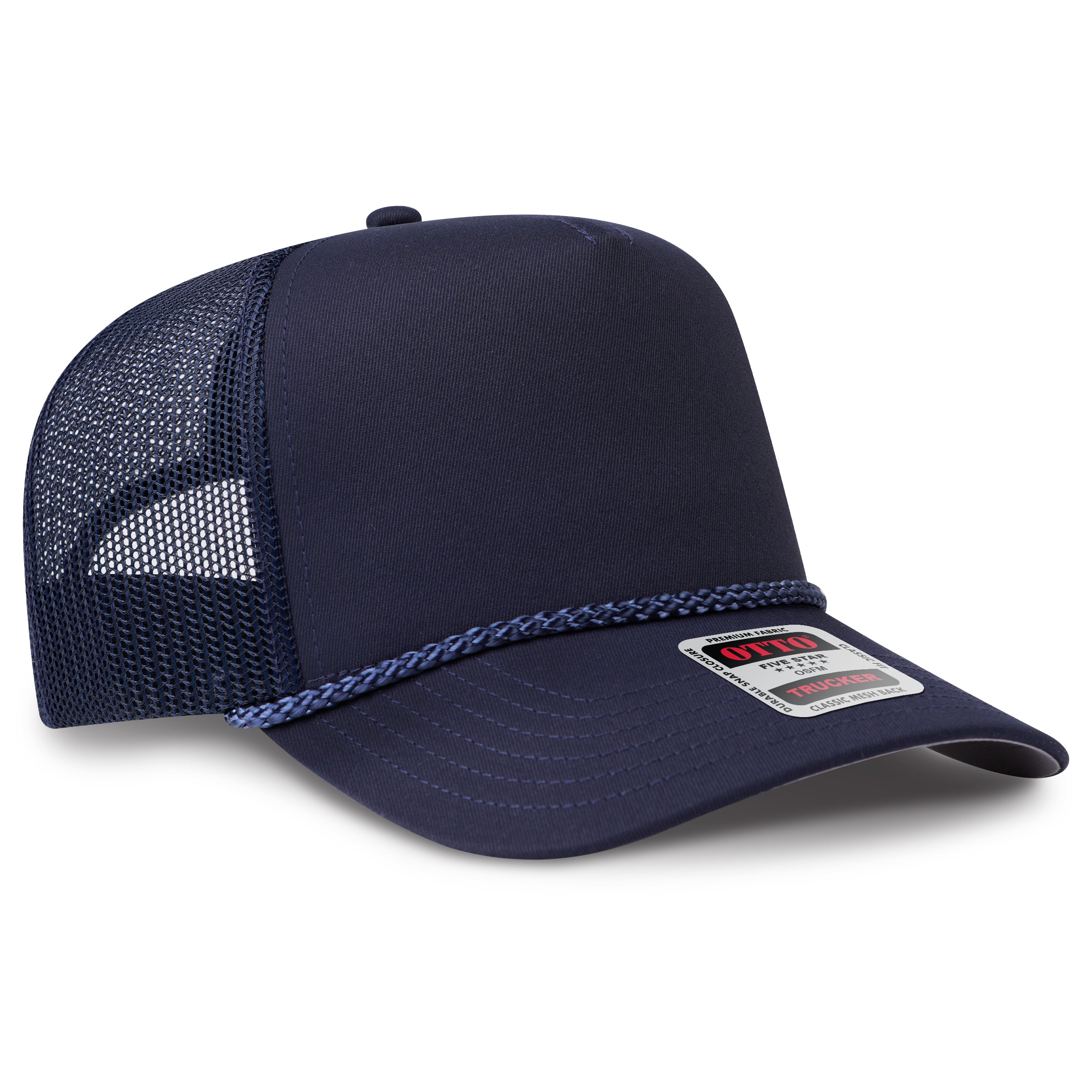 OTTO 5 Panel Mid Profile Mesh Back Rope Trucker 32-2