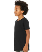 BELLA+CANVAS 3001Y youth black on model, side