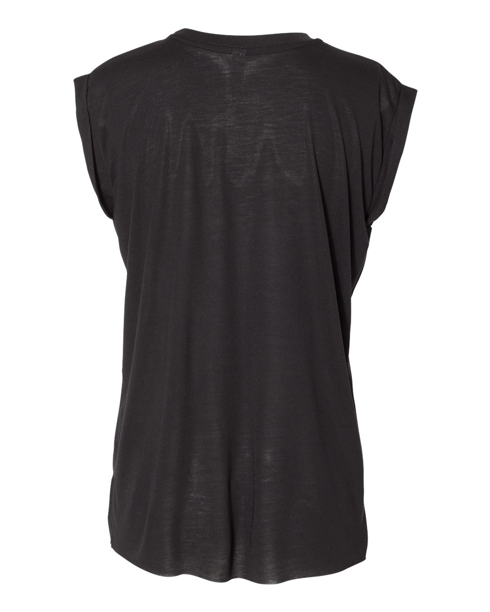 Bella+Canvas 8804 women's flowy muscle tee with rolled cuffs, back view