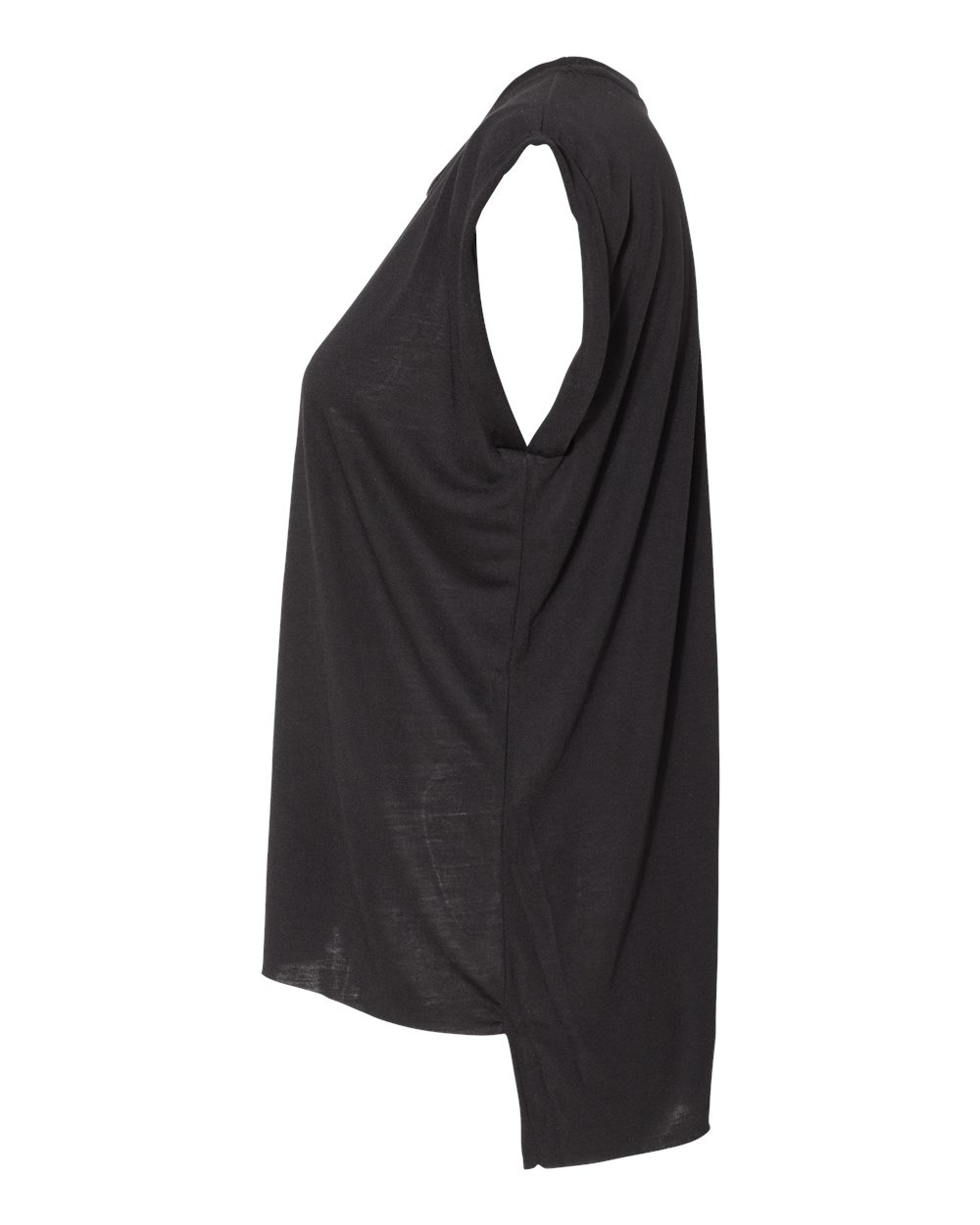 Bella+Canvas 8804 women's flowy muscle tee, rolled cuff detail