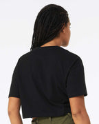 Bella+Canvas 6482 women's jersey crop tee on model, back