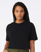 Bella+Canvas 6482 women's jersey crop tee on model, front