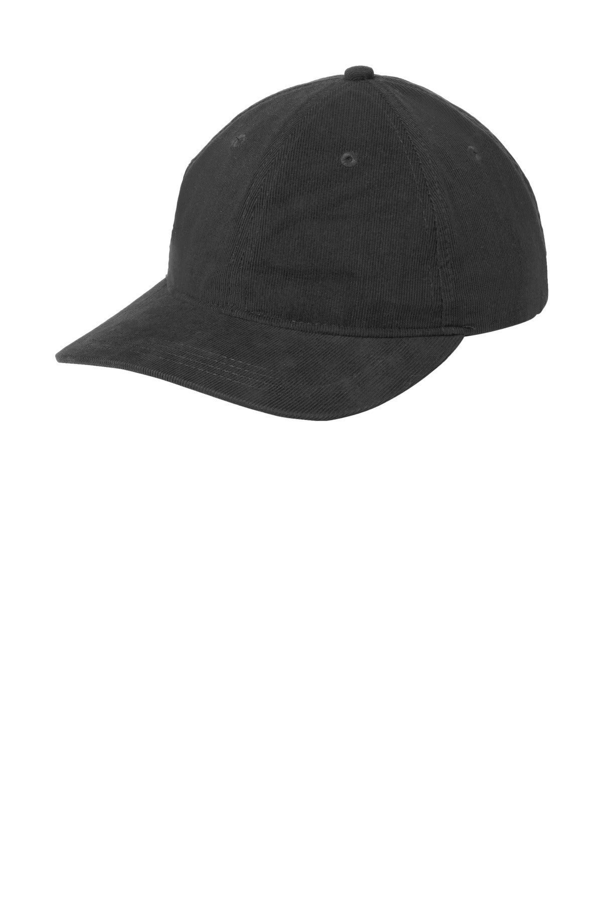 Port Authority light corduroy dad cap C973 in Deep Black
