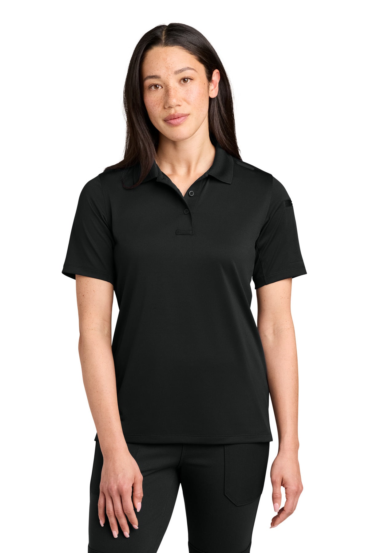 CornerStone CS453 women's workwear pro tactical polo in Black