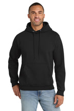 Port & Company PC90H essential fleece pullover hoodie in Jet Black